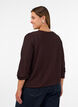 Blouse met verticale structuur en glitterdraad, Bruin, Model image number 2