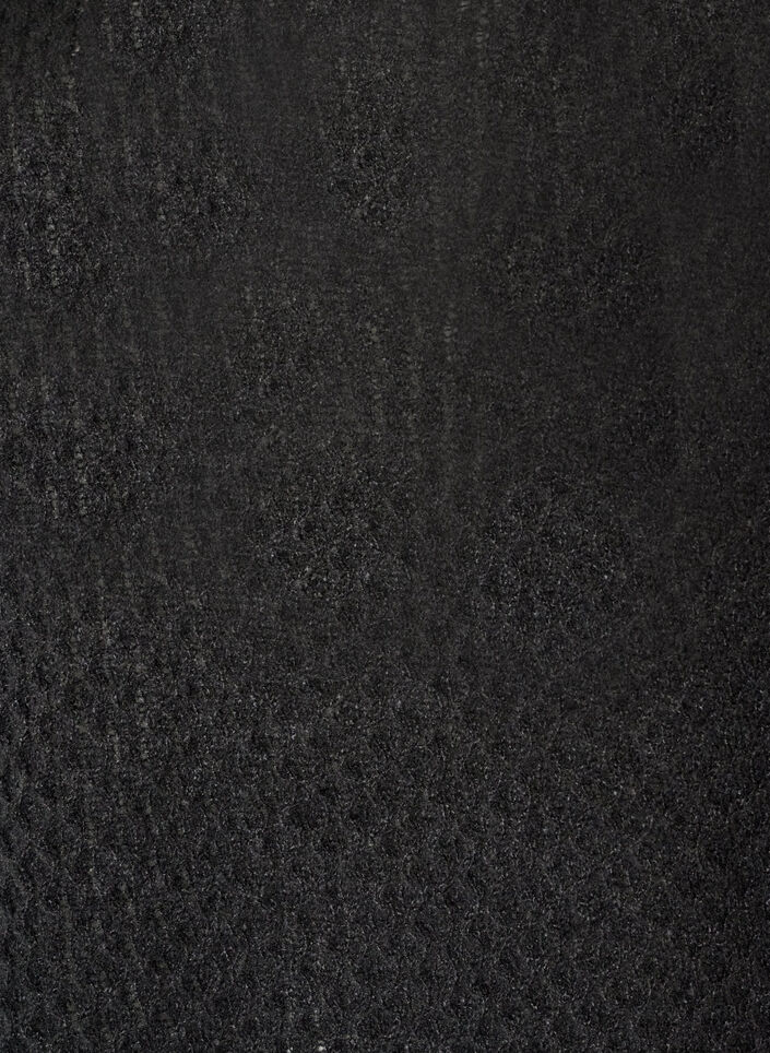 Gebreide blouse met een opengewerkt structuurpatroon, Zwart, Packshot image number 2