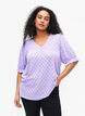 Blouse met V-hals en gaatjespatroon, Viola, Model image number 0