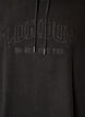 Fleece hoodie met een hoge nek en geborduurde tekst, Zwart, Packshot image number 2