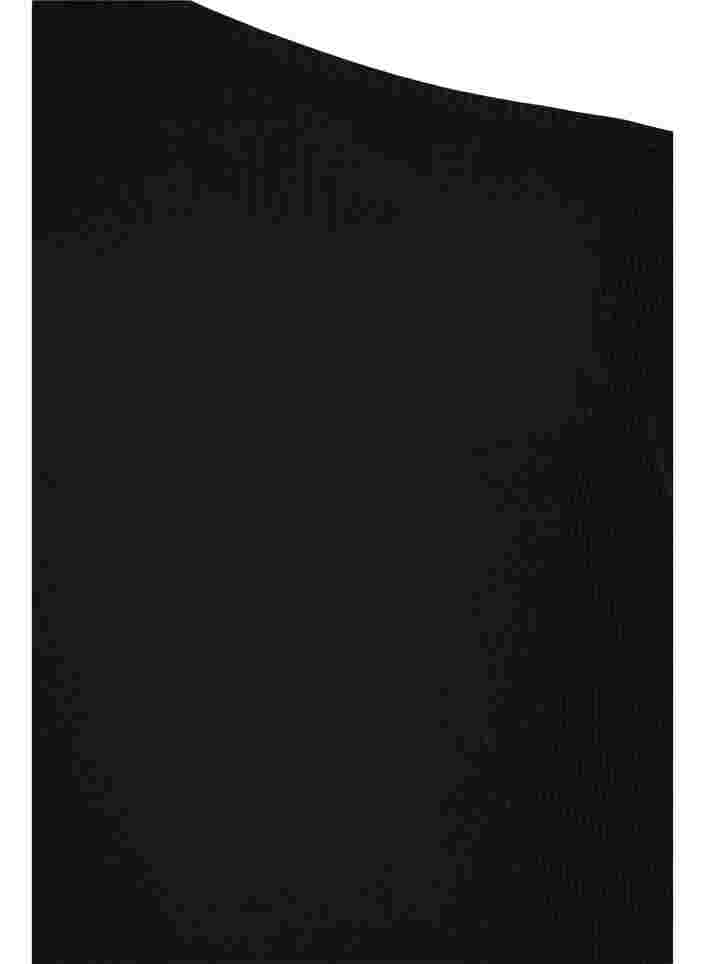 One-shoulder top in katoen, Black, Packshot image number 2