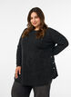 Lange gebreide blouse met balknopen, Grijs, Model image number 0