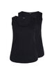 2-pack basic tanktops in rib, Black/Black, Packshot image number 0