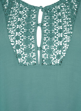 Viscose blouse met 1/2 mouwen en borduurwerk detail, Sea Pine, Packshot image number 2