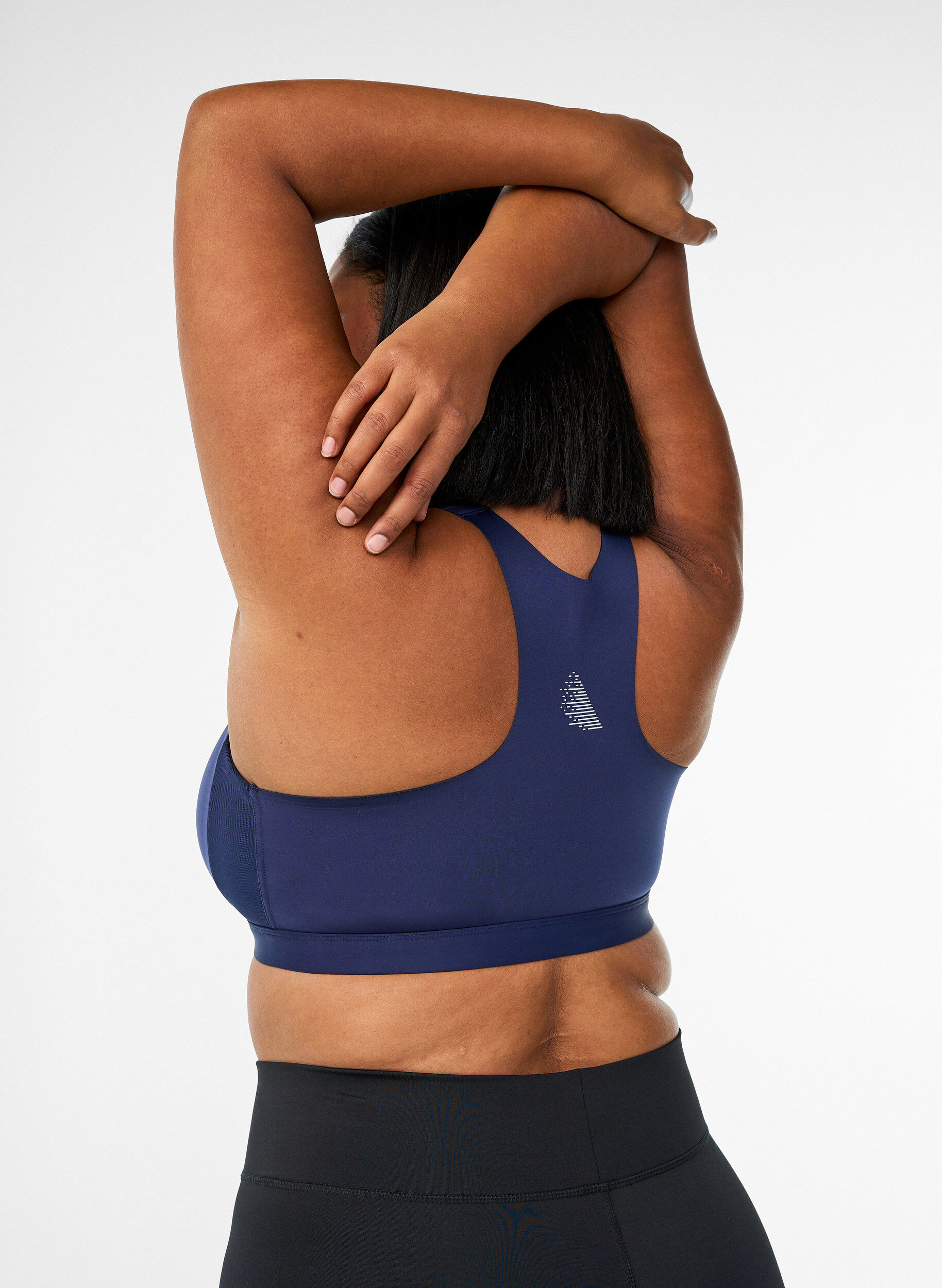 ZizziSport-bh met frontsluiting en hoge ondersteuning, Blauw, Model image number 2