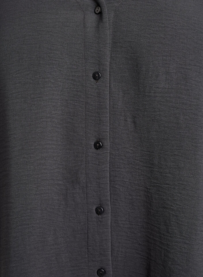 Shirtblouse met V-hals en 3/4 mouwen, Grijs, Packshot image number 2