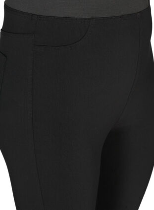 Legging met achterzakken en elastiek, Black, Packshot image number 2