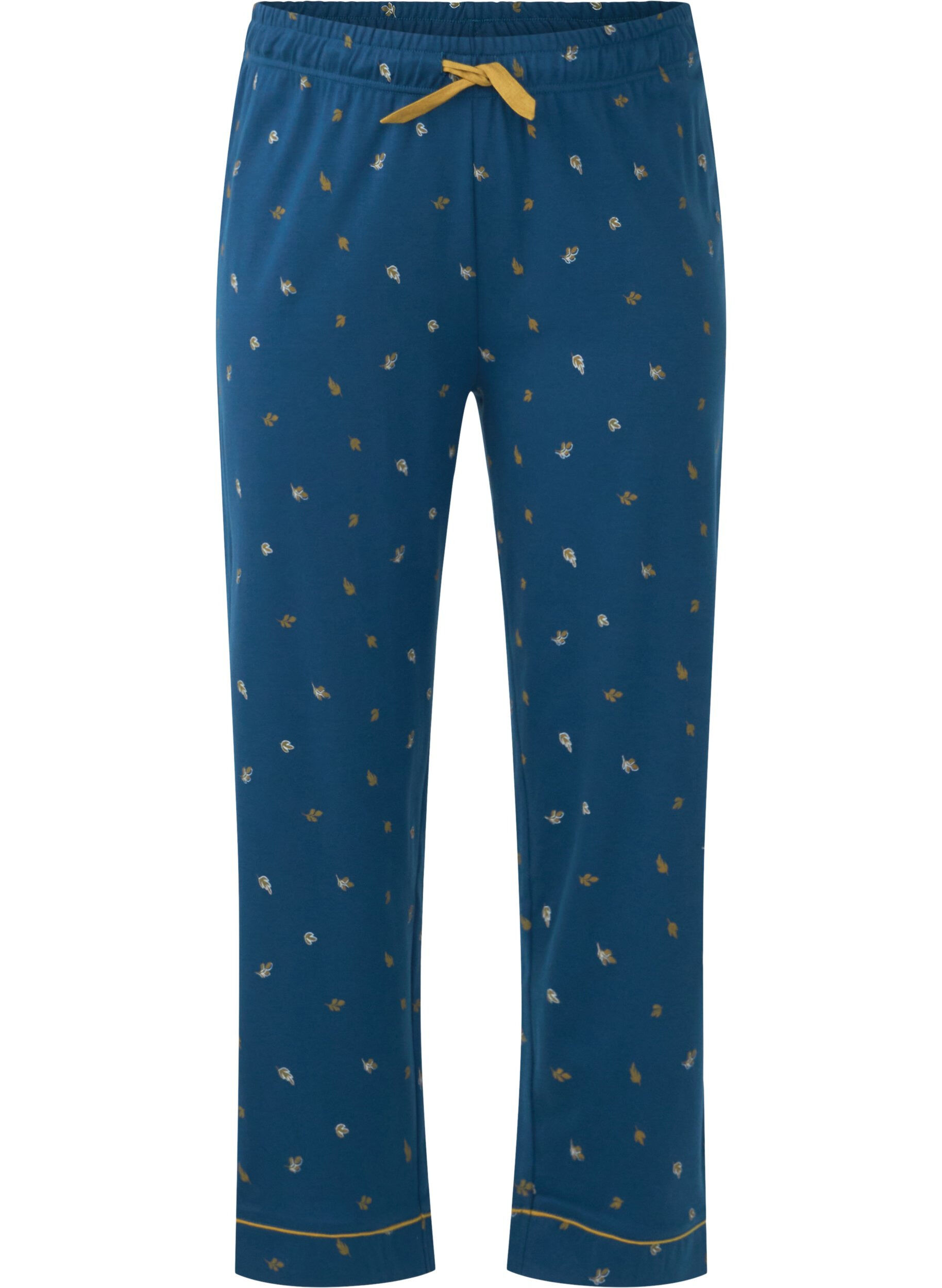 Zizzi Bedrukte katoenen nachtbroek, Blue Opal AOP, Packshot image number 0