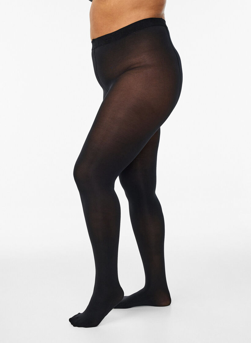 2-pack panty's in 100 denier, Zwart, Model image number 0