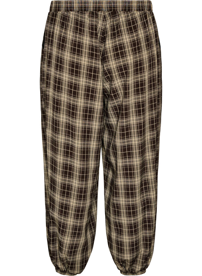 Geruite ballonbroek met hoge taille, Groen, Packshot image number 1