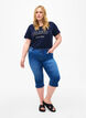 Emily slim-fit denim capribroeken, Blue Denim, Model image number 0