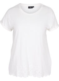 T-shirt met korte mouwen en borduursel anglaise, Off White Mel