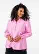 Blouse met rucheskraag, Roze, Model image number 0