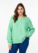 Gebreide cardigan met wol en knoopsluiting, Light G. Green Mel., Model image number 0