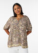 Viscose blouse met paisleyprint en strikkoord, Geel, Model image number 0