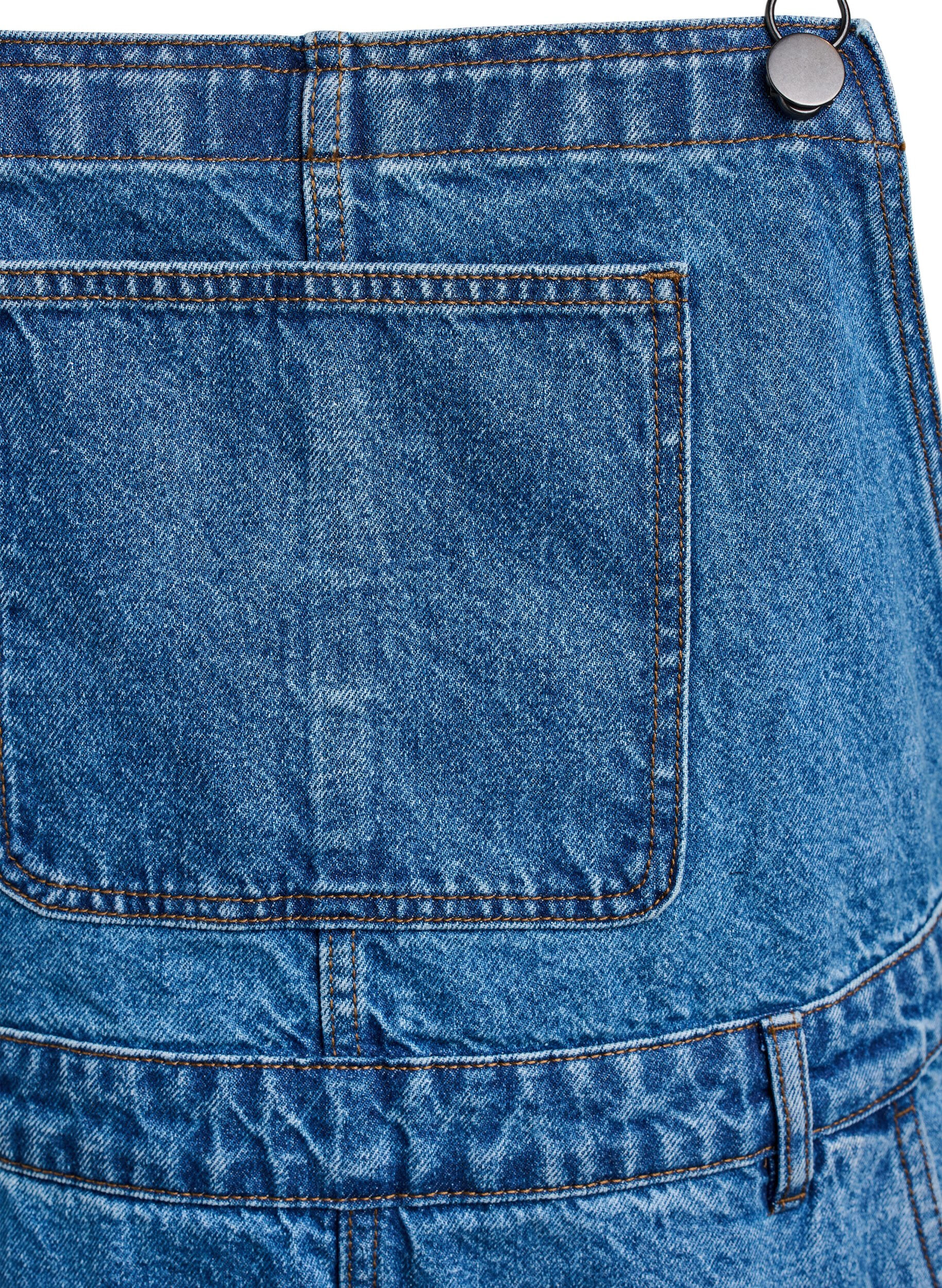 Zizzi Midi denim overall jurk, Blue Denim, Packshot image number 2