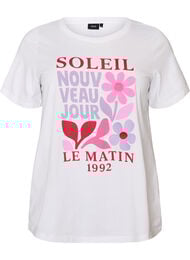 Katoenen T-shirt met print, Wit