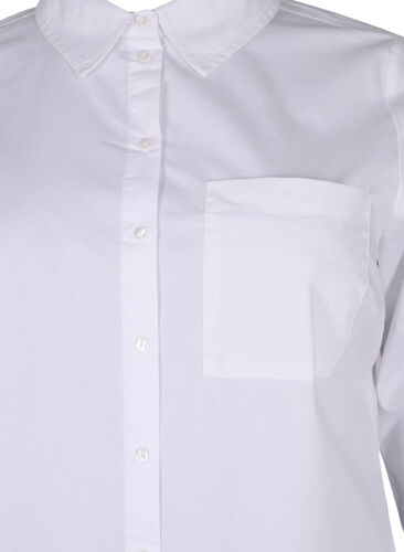 Overhemd van katoenmix, Bright White, Packshot image number 2