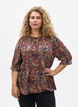 Blouse van viscose met paisley print en mouwen tot de elleboog, Blauw, Model image number 0