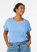 Gem&ecirc;leerd T-shirt met korte mouwen, Blauw, Model image number 0