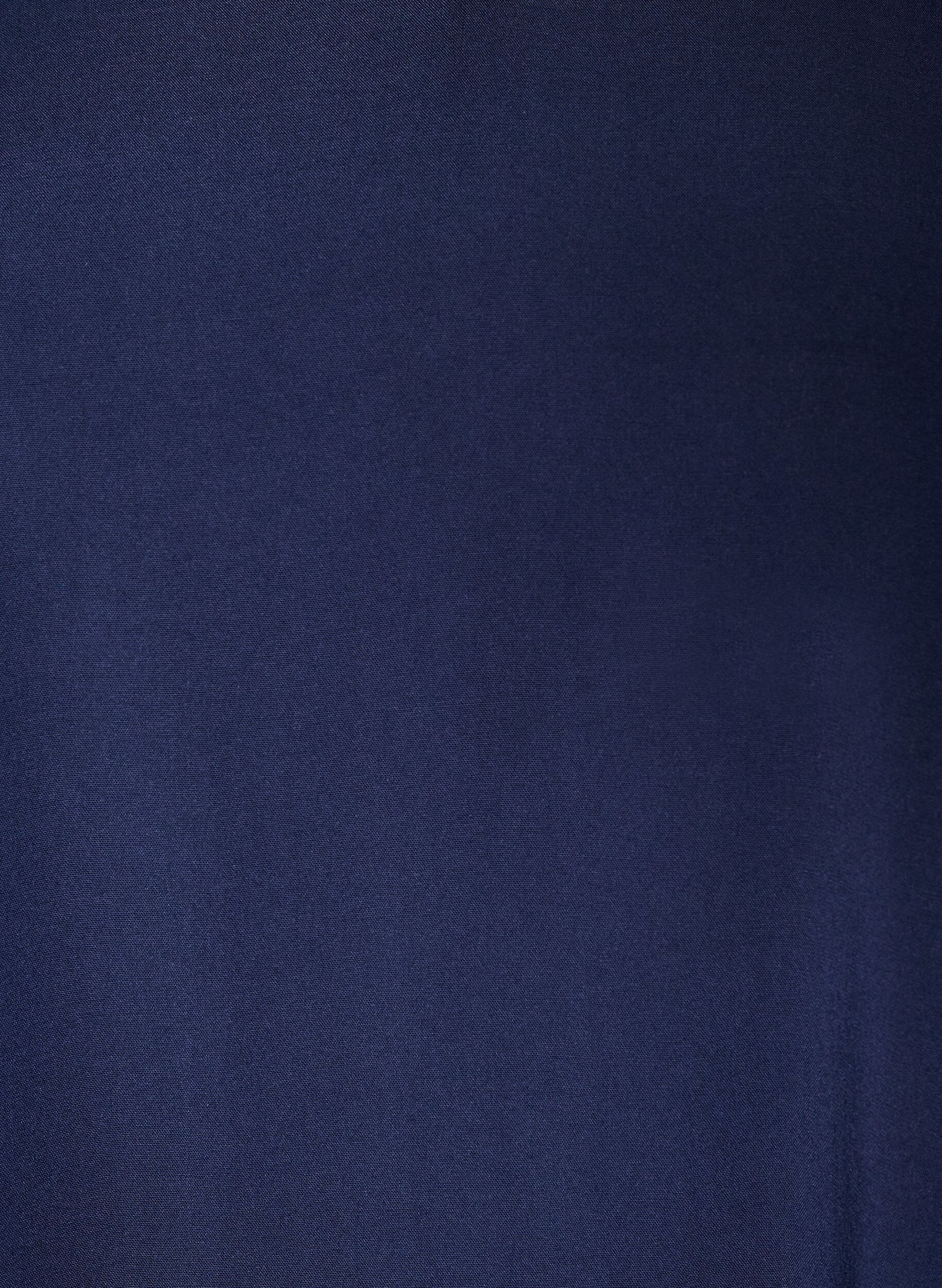 ZizziViscose blouse met V-hals en afgeronde zoom, Blauw, Packshot image number 2