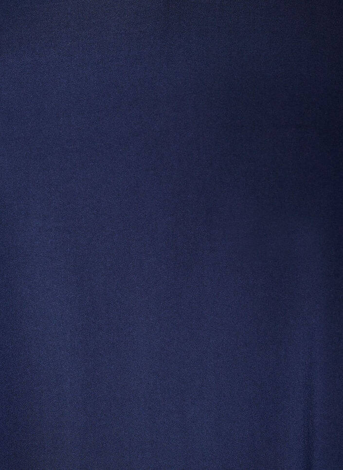 Viscose blouse met V-hals en afgeronde zoom, Blauw, Packshot image number 2