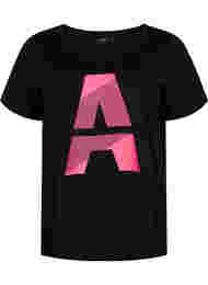 Trainingsshirt met print, Black w. Pink A