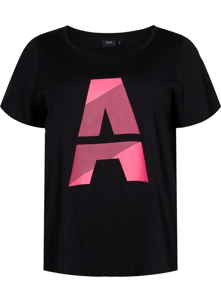 Trainingsshirt met print, Black w. Pink A, Packshot image number 0