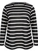 Blouse met strepen en lange mouwen, Black Sand Stripe, Packshot image number 0