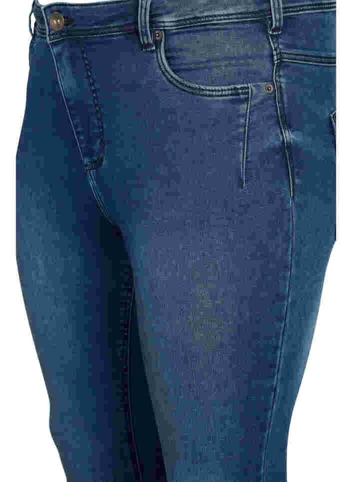Cropped Amy jeans met rits, Dark blue denim, Packshot image number 2