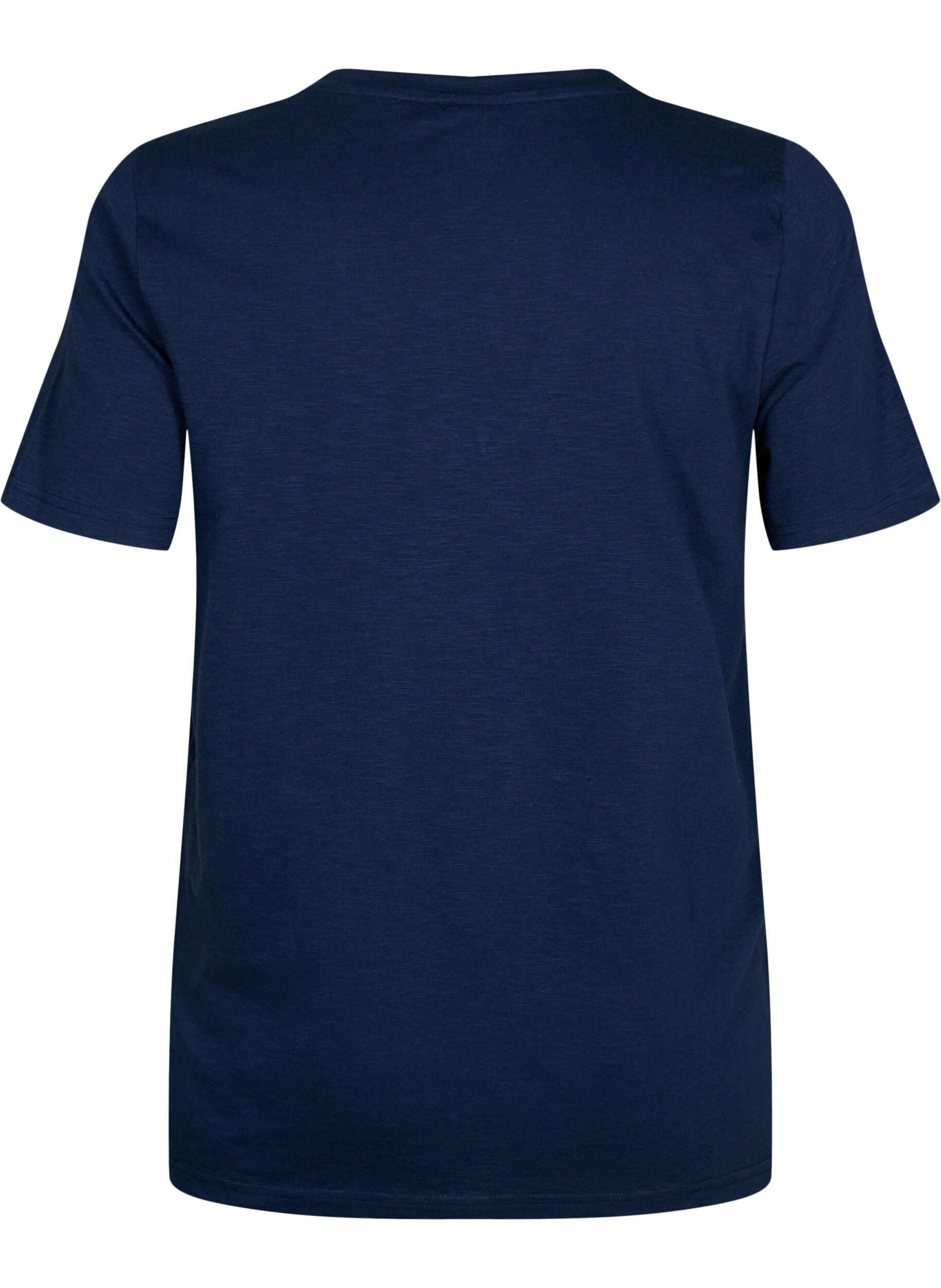 Zizzi Basic t-shirt met korte mouwen en v-hals, Blauw, Packshot image number 1