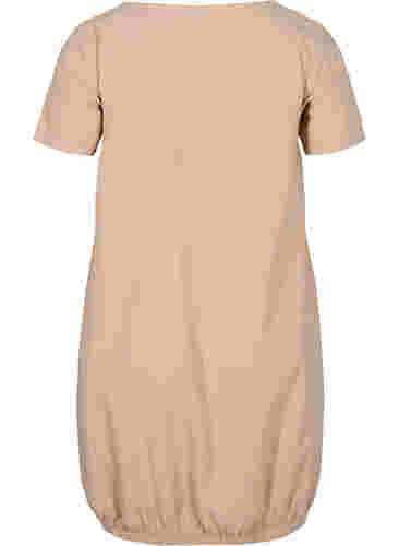 Katoenen jurk met korte mouwen, Light Taupe, Packshot image number 1