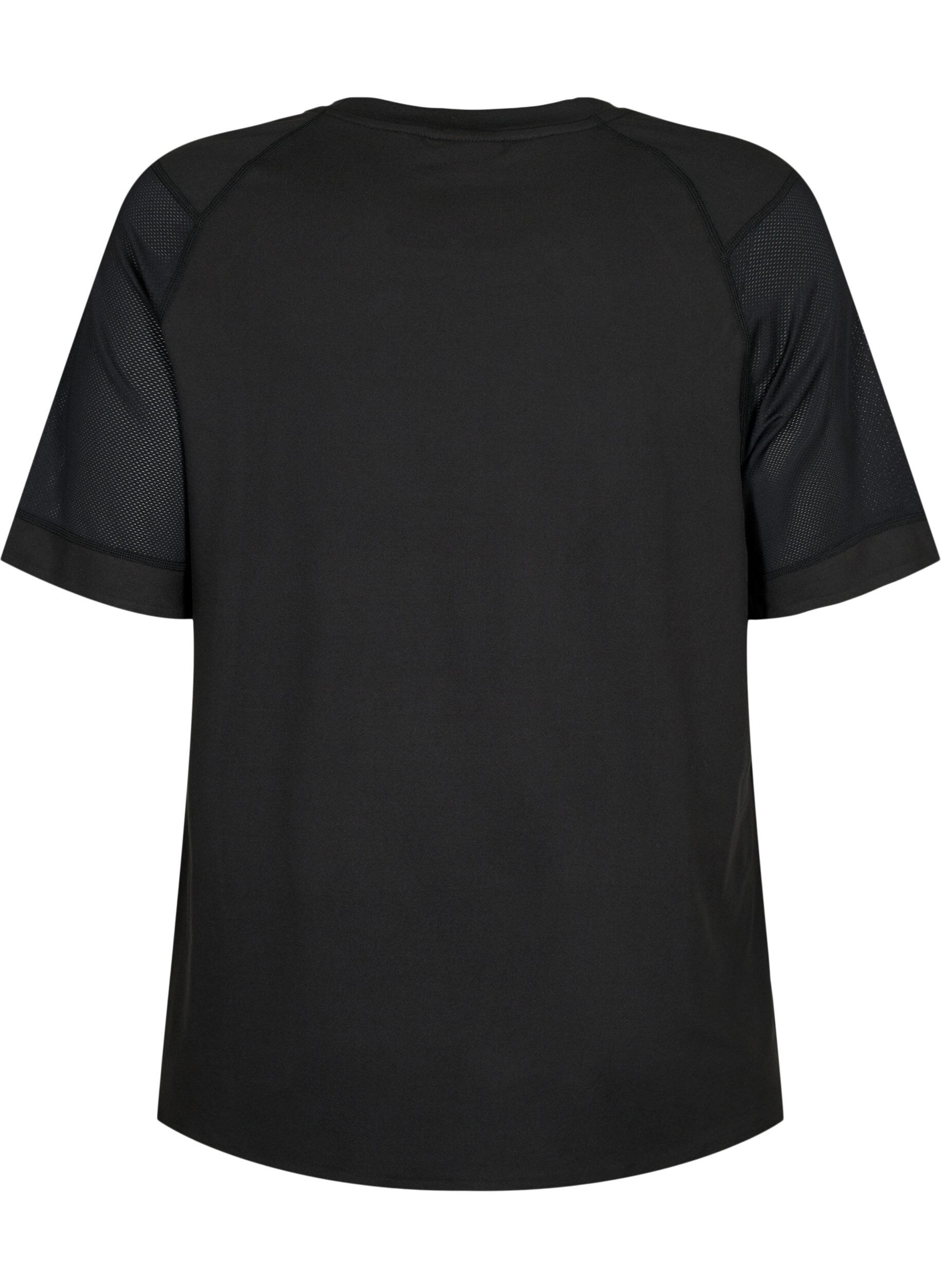 Zizzi Trainings-T-shirt met korte mouwen en ronde hals, Black, Packshot image number 1