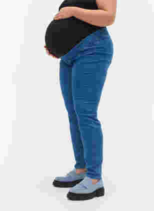 Zwangerschapsjegging met achterzakken, Blue denim, Model