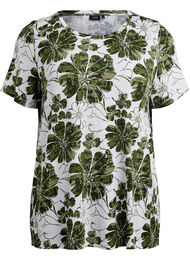 T-shirt met bloemenprint, Groen