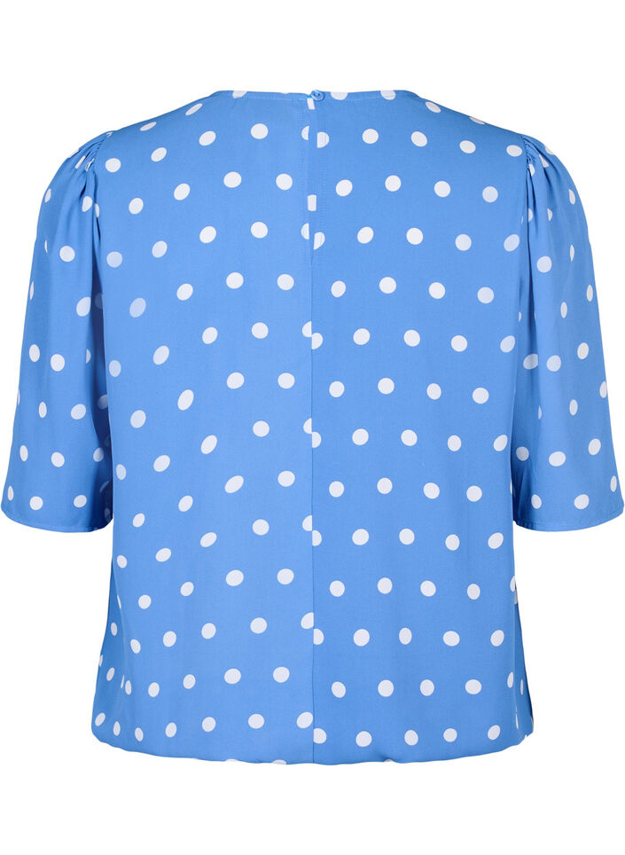 Gestippelde blouse met korte mouwen, River S. White Dot, Packshot image number 1