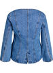 Denimjack met vormende naden en een V-hals, Blauw, Packshot image number 1