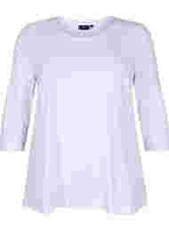 Basic katoenen t-shirt met 3/4 mouwen, Bright White