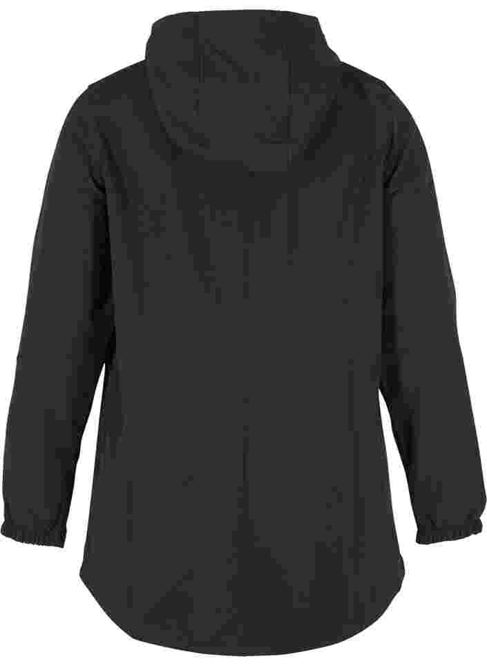 Korte softshell jas met capuchon, Black, Packshot image number 1