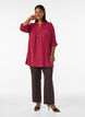 Katoenen mousseline tuniek met broderie anglaise, Rood, Model image number 1
