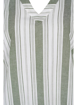 Gestreepte katoenen jurk met korte mouwen, Thyme Stripe, Packshot image number 2
