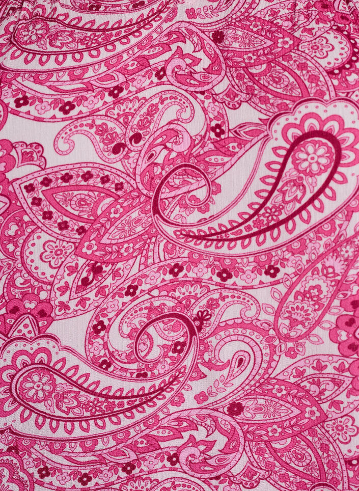 Gedessineerde viscose blouse met ruches, Roze, Packshot image number 2