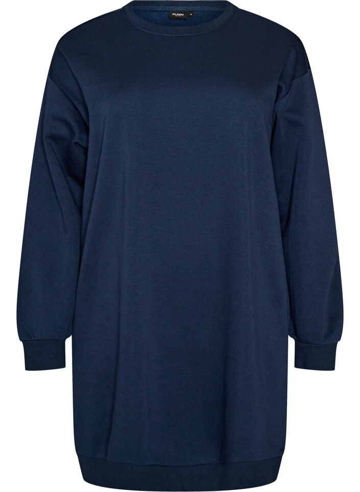 Losse sweatshirtjurk met zakken, Blauw, Packshot image number 0