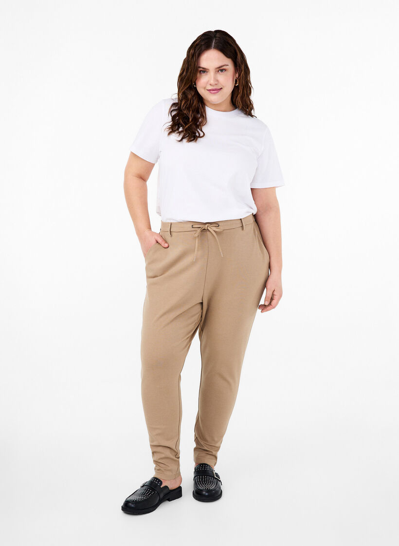 Cropped Maddison broek, Beige, Model image number 0
