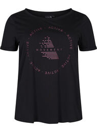 Sport-T-shirt met print, Black w. copper logo