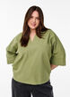 Losse blouse met kraag en 1/2 mouwen, Groen, Model image number 0