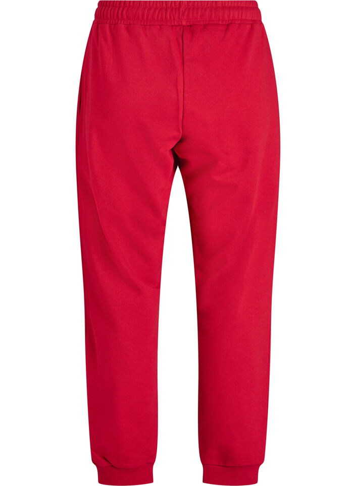 Sweatpants met hoge taille, Rood, Packshot image number 1