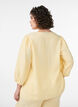 Shirtblouse in linnen en viscose met 3/4-mouwen, Geel, Model image number 2