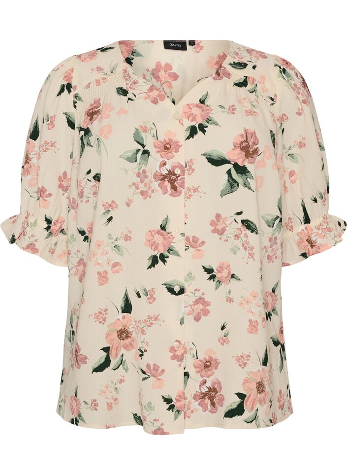 Shirtblouse met 1/2 mouwen, Rood, Packshot image number 0