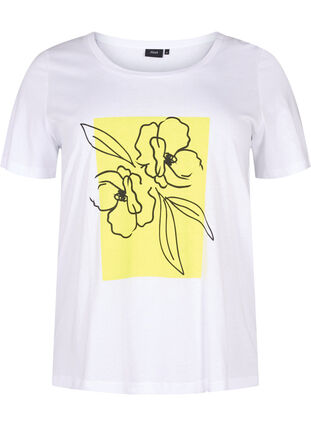 Katoenen T-shirt met motief, B. White w. Sulphur, Packshot image number 0